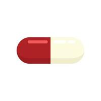 Addiction pill icon flat isolated vector