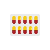 Capsule blister icon flat isolated vector
