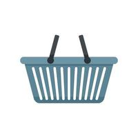 Empty shop basket icon flat isolated vector