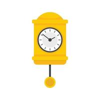 Time pendulum clock icon flat isolated vector