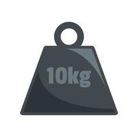 10 kg force weight icon flat isolated vector
