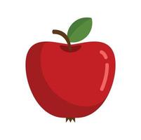 Newton red apple icon flat isolated vector