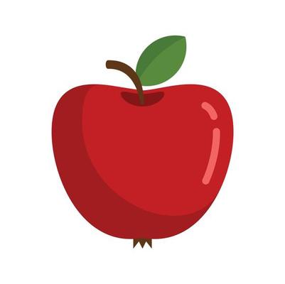 Newton red apple icon flat isolated vector