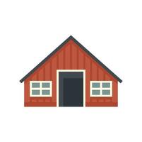 Sweden wood house icon flat isolated vector