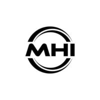 MHI letter logo design in illustration. Vector logo, calligraphy designs for logo, Poster, Invitation, etc.