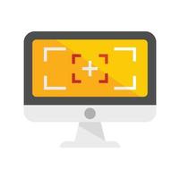 Computer screen recording icon flat isolated vector