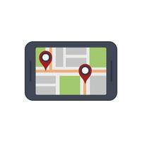 Unmanned taxi location icon flat isolated vector