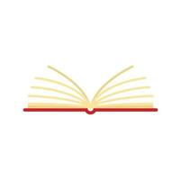 Open library book icon flat isolated vector