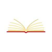 Open library book icon flat isolated vector