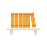 Library book shelf icon flat isolated vector