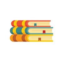 Library historical book stack icon flat isolated vector