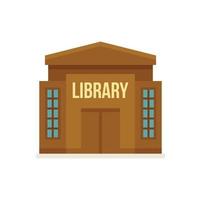 Library building icon flat isolated vector