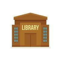 biblioteca edificio icono plano aislado vector