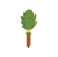 Sauna whisk icon flat isolated vector