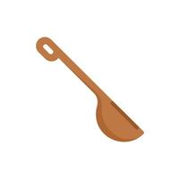 Sauna wood spoon icon flat isolated vector