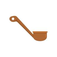 Sauna wood spoon icon flat isolated vector