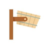 Sauna water bucket icon flat isolated vector