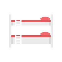 Bunk bed icon flat isolated vector