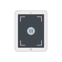 Pause screen recording icon flat isolated vector