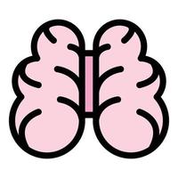 Cell brain icon color outline vector