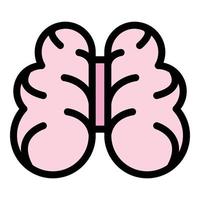 Cell brain icon color outline vector