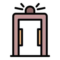 Globe metal detector icon color outline vector