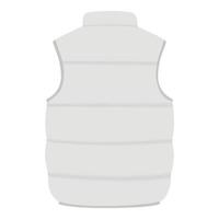 Back of white warm vest mockup, realistic style vector