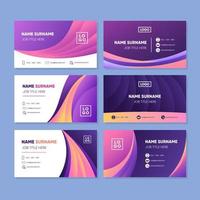 Business Card Template Set with Gradient Accent vector