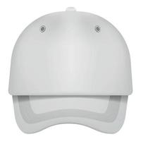 maqueta de vista frontal de gorra blanca, estilo realista vector