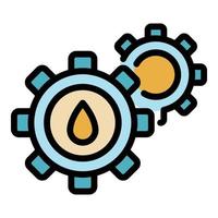 Digestion gear system icon color outline vector