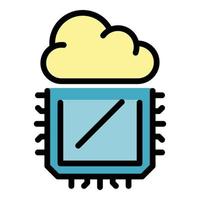 Operating system cloud processor icon color outline vector