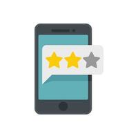 Smartphone review reputation icon flat isolated vector