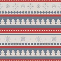 Winter pattern with snowflakes, dots and trees for wrapping paper vector