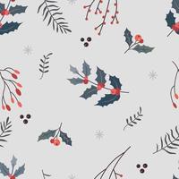 Winter flower pattern for wrapping papper vector