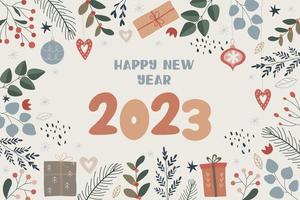 Happy New Year card, invitation or print design vector