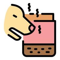 Dog home wc box icon color outline vector