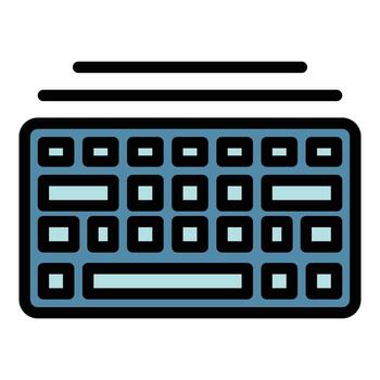 Computer keyboard icon color outline vector
