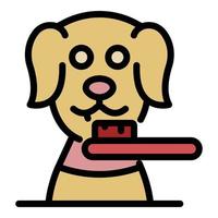 Groomer dog brush icon color outline vector