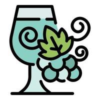 icono de copa de vino de mayordomo vector de contorno de color