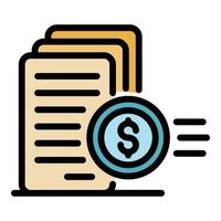 Money declaration icon color outline vector