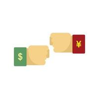 Trade war fist icon flat isolated vector