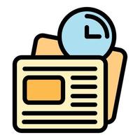 Morning newspaper icon color outline vector