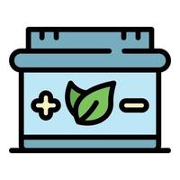 Eco car battery icon color outline vector