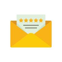 Mail reputation icon flat isolated vector