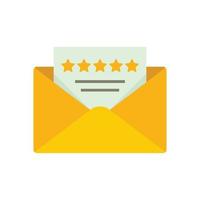 icono de reputación de correo vector aislado plano