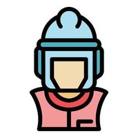 Builder icon color outline vector