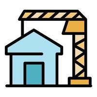 House building icon color outline vector