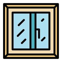 House window icon color outline vector