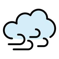 Cloud and wind icon color outline vector