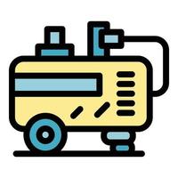 Garage compressor icon color outline vector